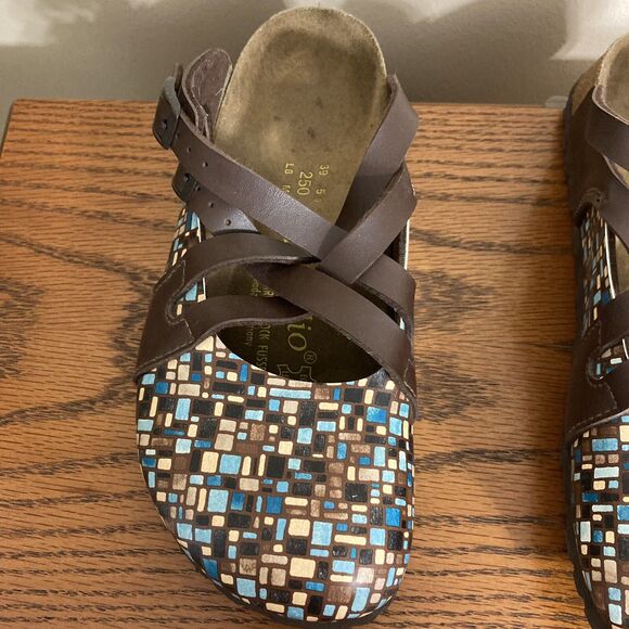 Birkenstock Papillio Lugano Mosaic Brown Birko Flor Clog 39 Colorful Comfort - Picture 6 of 12